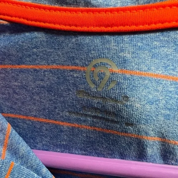 CHAMPION  large boys polo shirt. Blue and orange, size large - Picture 2 of 2
